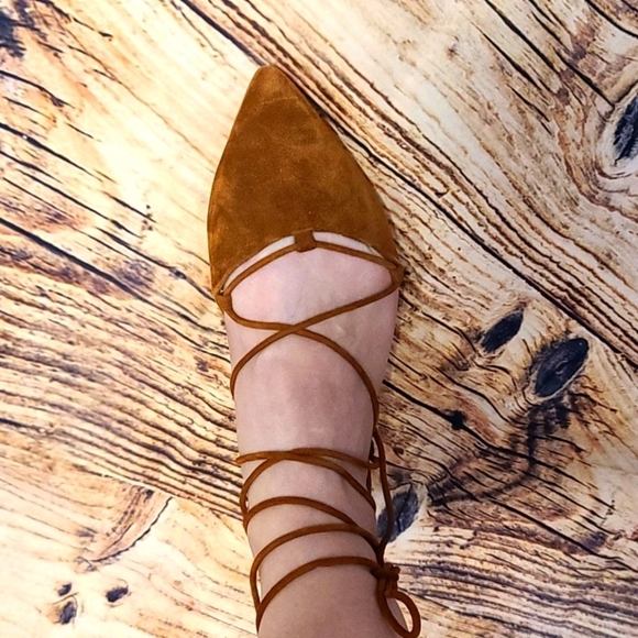 LOUISE et Cie Lo-Abri Ghillie Lace Up ballerina Flats size US 6.5 Leather Ballet - Picture 4 of 16